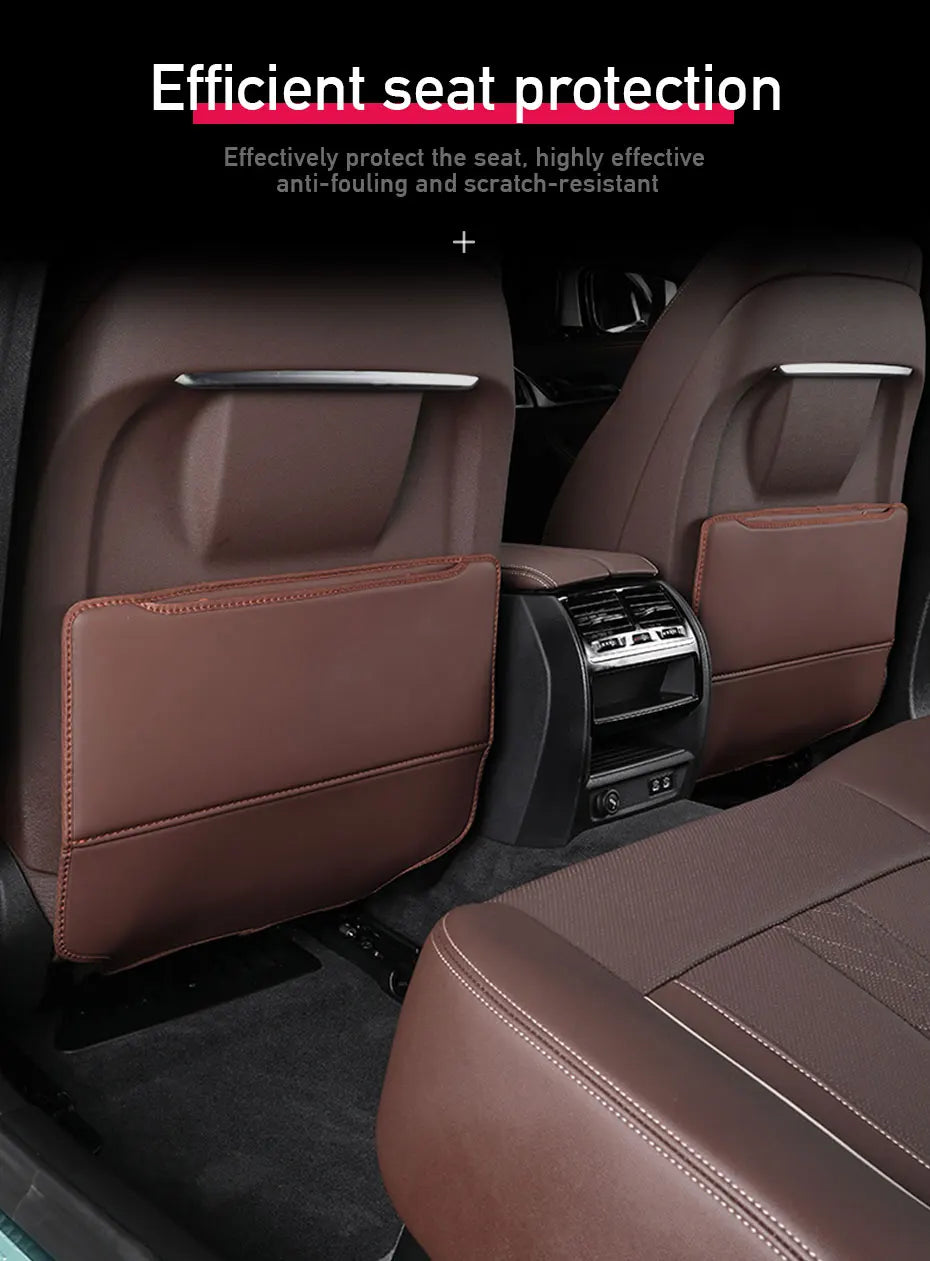 Almohadilla Antipatadas para Niños de Cuero, Protección para el Asiento Trasero del Coche, Universal, Antimugre y Suciedad, con Bolsa de Almacenamiento y Funda Protectora