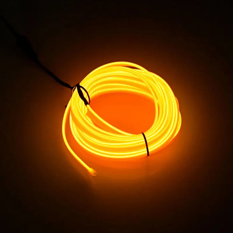 Lámpara de ambiente para interiores de auto de 5m, línea de luz fría EL con USB, tablero de instrumentos decorativo DIY, luces LED ambientales para consola de automóvil