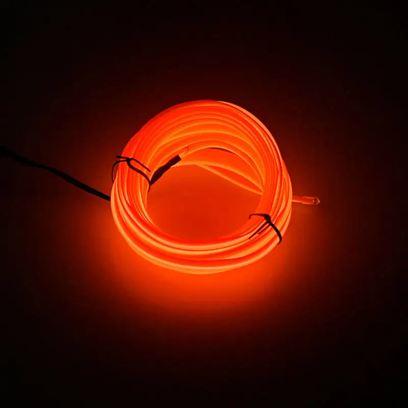 Lámpara de ambiente para interiores de auto de 5m, línea de luz fría EL con USB, tablero de instrumentos decorativo DIY, luces LED ambientales para consola de automóvil