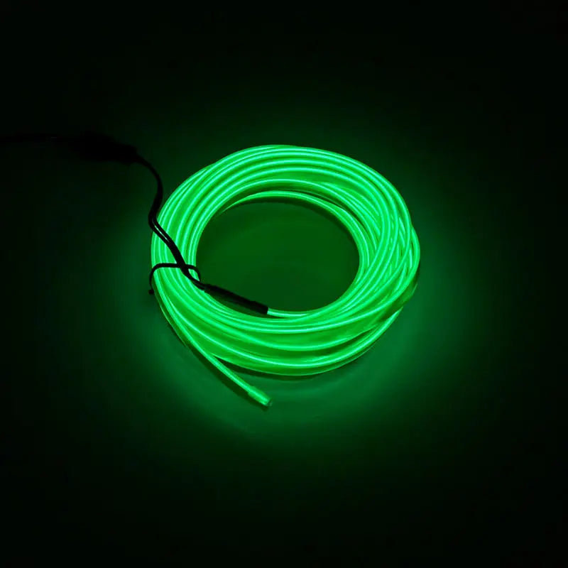 Lámpara de ambiente para interiores de auto de 5m, línea de luz fría EL con USB, tablero de instrumentos decorativo DIY, luces LED ambientales para consola de automóvil