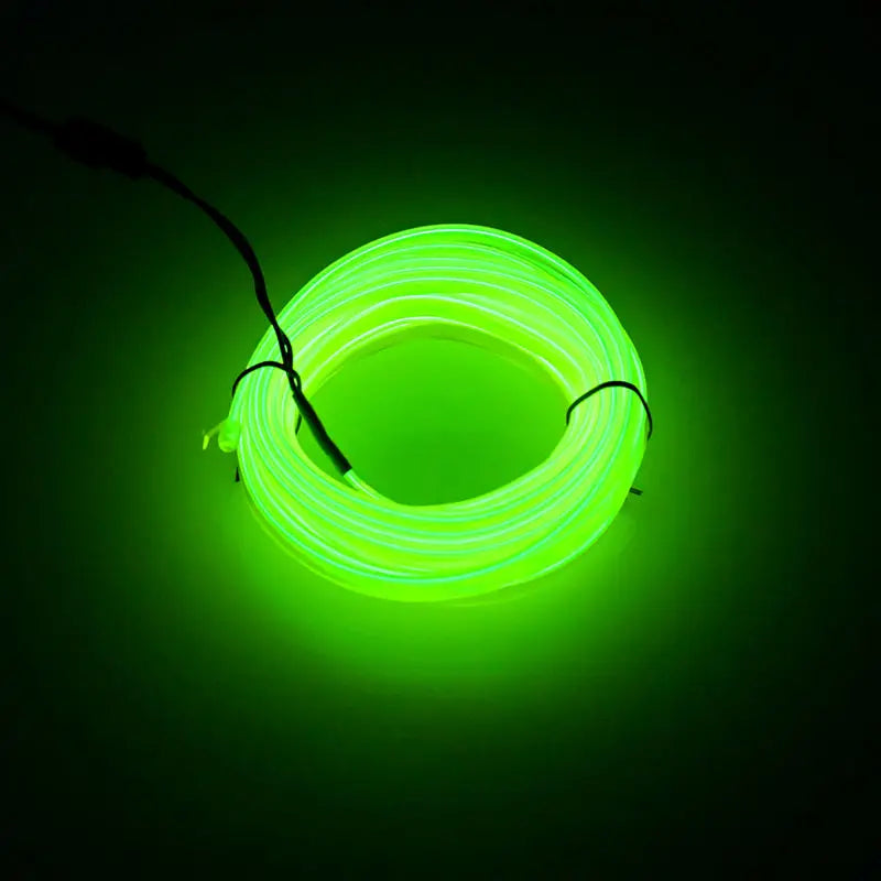 Lámpara de ambiente para interiores de auto de 5m, línea de luz fría EL con USB, tablero de instrumentos decorativo DIY, luces LED ambientales para consola de automóvil