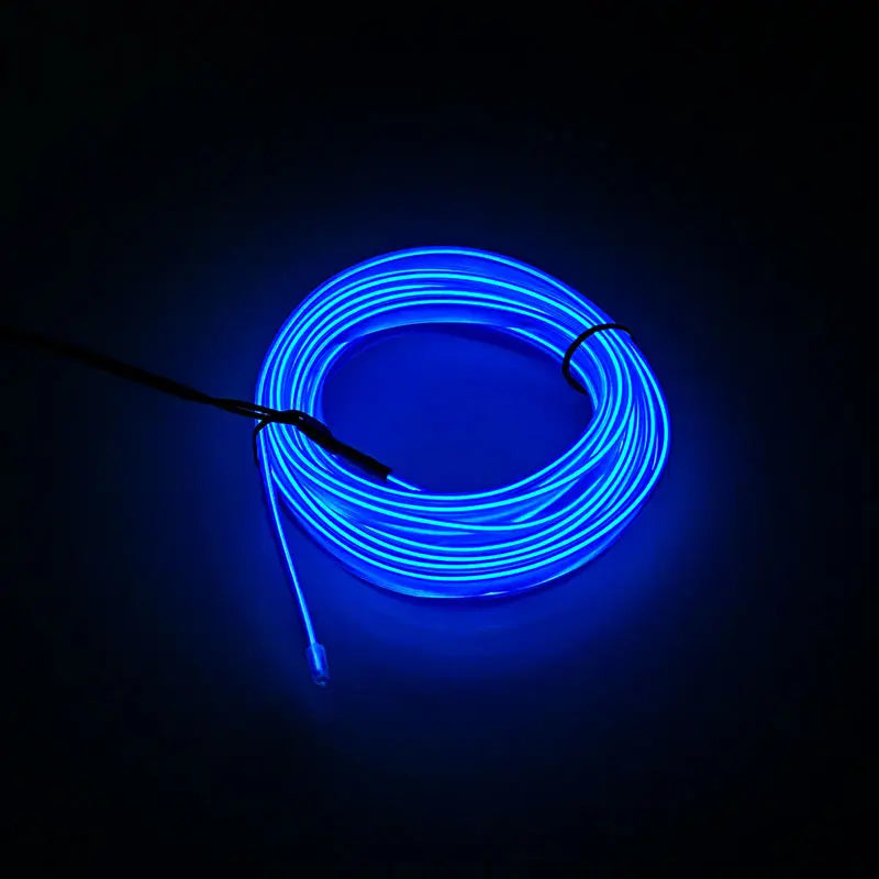 Lámpara de ambiente para interiores de auto de 5m, línea de luz fría EL con USB, tablero de instrumentos decorativo DIY, luces LED ambientales para consola de automóvil