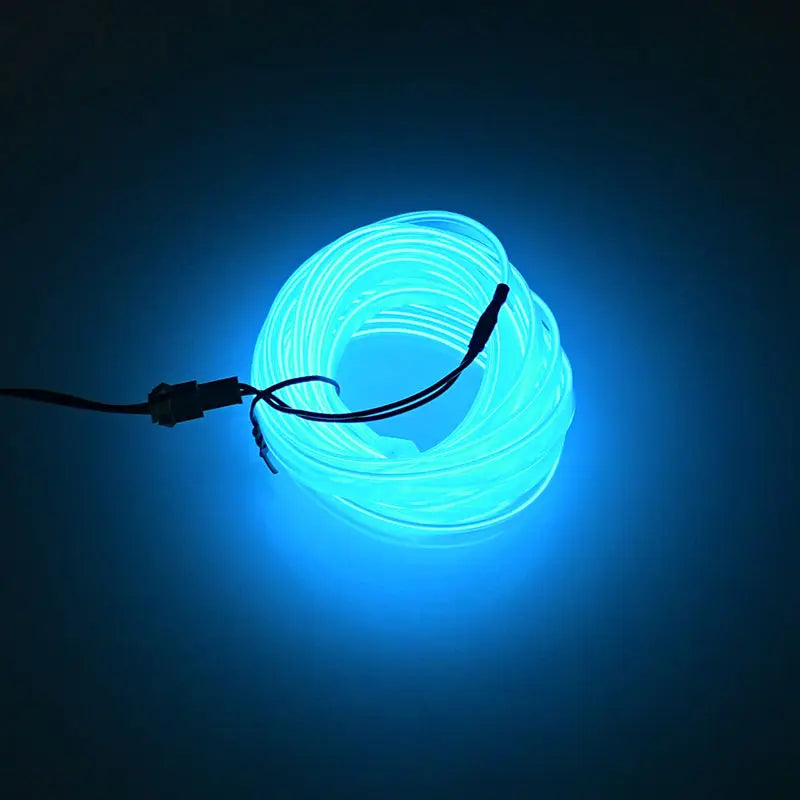Lámpara de ambiente para interiores de auto de 5m, línea de luz fría EL con USB, tablero de instrumentos decorativo DIY, luces LED ambientales para consola de automóvil