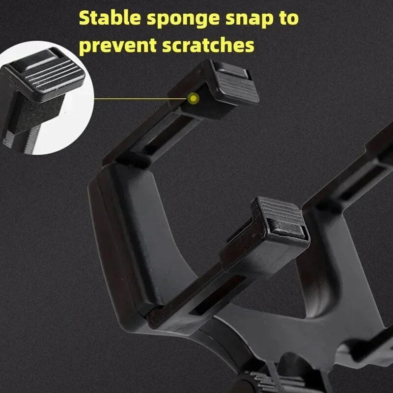 Soporte de Teléfono para Coche 360 Soporte de Espejo Retrovisor Soporte de Navegación GPS Móvil Clip Plegable Ajustable Soporte para Teléfono Celular de Coche