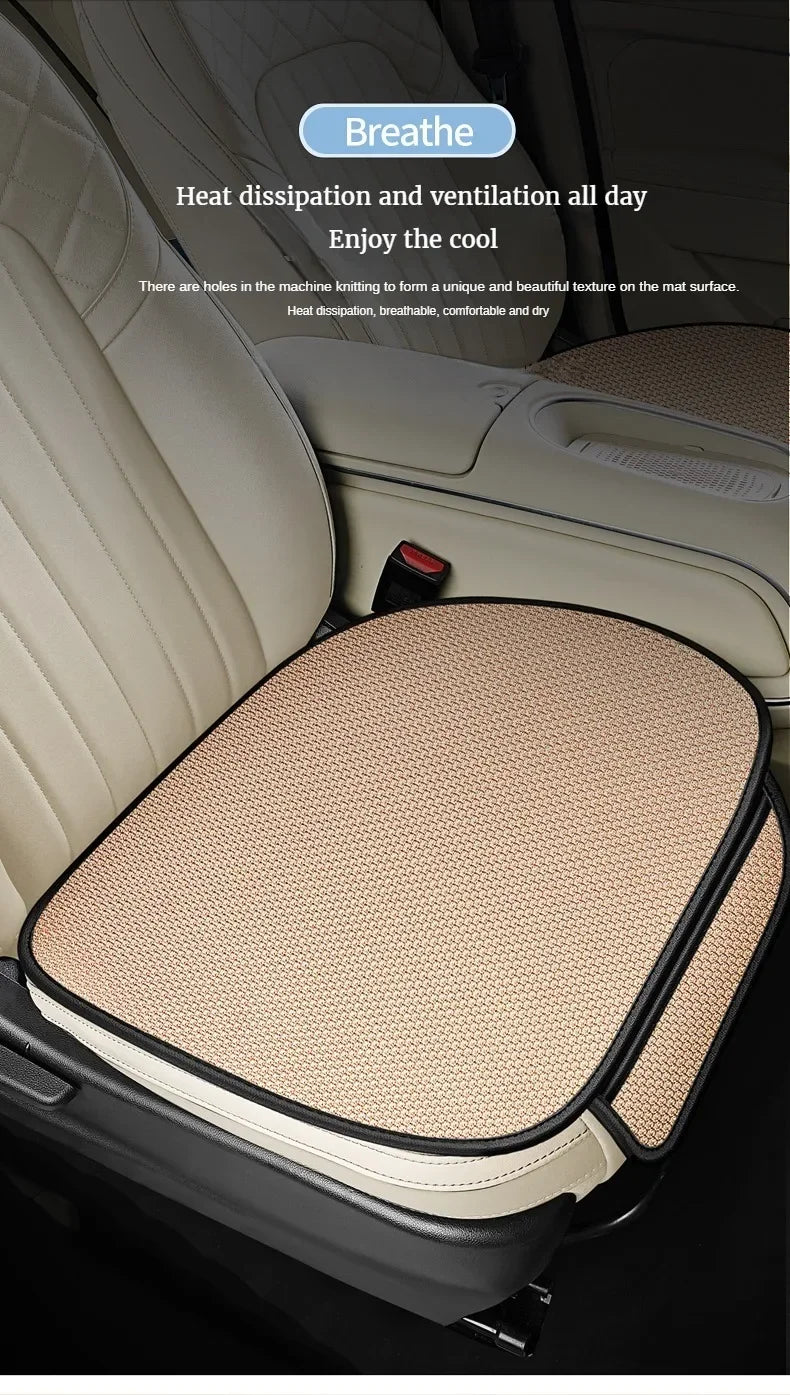 Forro de Asiento de auto de Seda de Hielo Transpirable, Antideslizante y Resistente al Desgaste, Funda de Asiento de Coche de Seda de Hielo de Color Sólido, Ajuste Universal para la Mayoría de los Coches