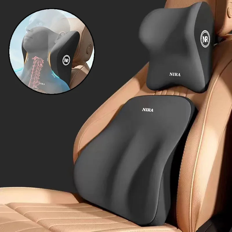 Cojín lumbar para automóvil universal de espuma viscoelástica, cojín para respaldo, almohada lumbar, almohada de cuello para automóvil, accesorios generales para automóvil
