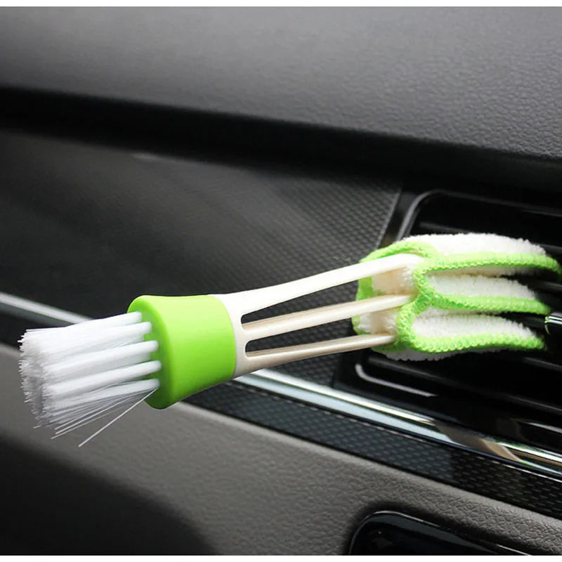 Herramienta de limpieza para salida de aire acondicionado de coche 2 en 1 Cepillo multiusos para polvo Cepillo multiusos para interior de coche Cepillo limpiador de rejilla de coche