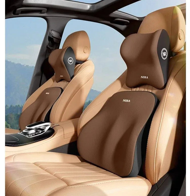 Cojín lumbar para automóvil universal de espuma viscoelástica, cojín para respaldo, almohada lumbar, almohada de cuello para automóvil, accesorios generales para automóvil