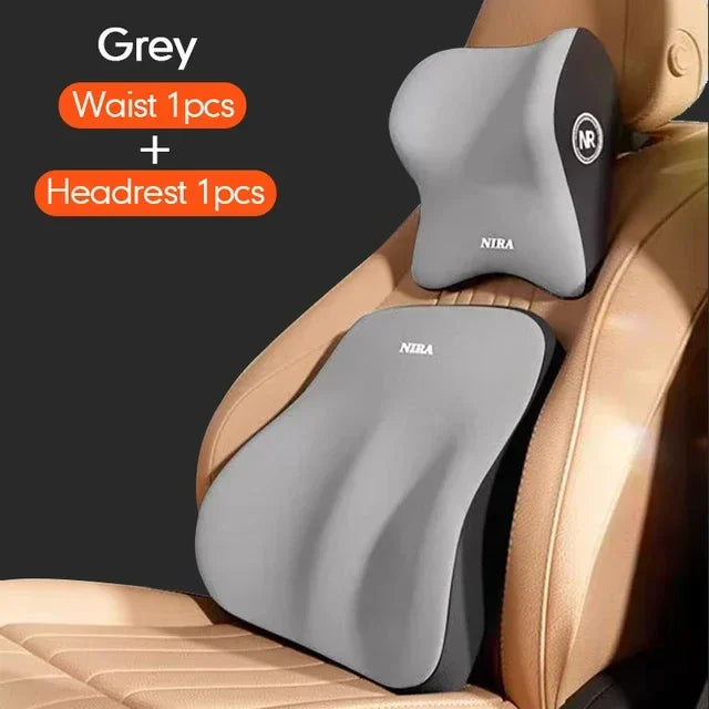 Cojín lumbar para automóvil universal de espuma viscoelástica, cojín para respaldo, almohada lumbar, almohada de cuello para automóvil, accesorios generales para automóvil