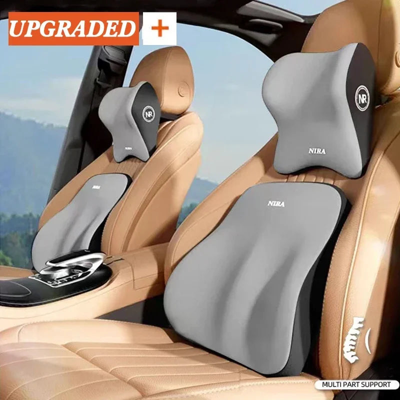 Cojín lumbar para automóvil universal de espuma viscoelástica, cojín para respaldo, almohada lumbar, almohada de cuello para automóvil, accesorios generales para automóvil