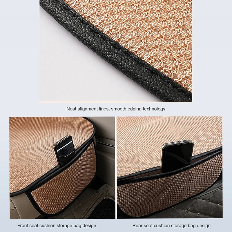 Forro de Asiento de auto de Seda de Hielo Transpirable, Antideslizante y Resistente al Desgaste, Funda de Asiento de Coche de Seda de Hielo de Color Sólido, Ajuste Universal para la Mayoría de los Coches