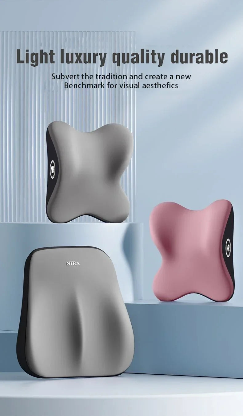 Cojín lumbar para automóvil universal de espuma viscoelástica, cojín para respaldo, almohada lumbar, almohada de cuello para automóvil, accesorios generales para automóvil
