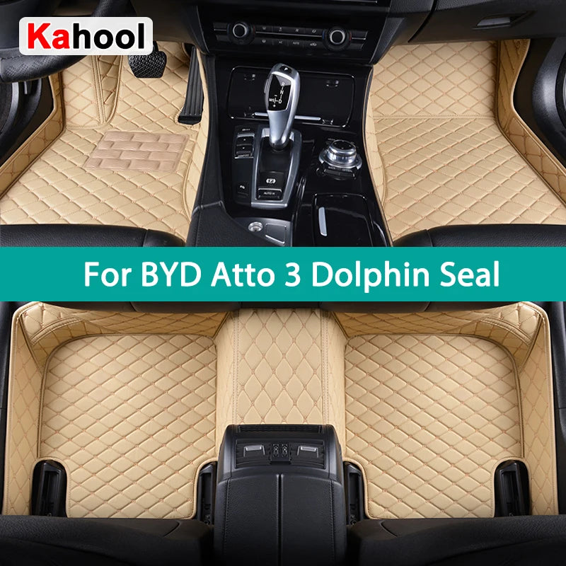 Tapetes de autos personalizadas KAHOOL para BYD Atto 3 Dolphin Seal F0 F3 F6 E6 G3 G6 S6 Song Qin Alfombras de auto Accesorio de coche