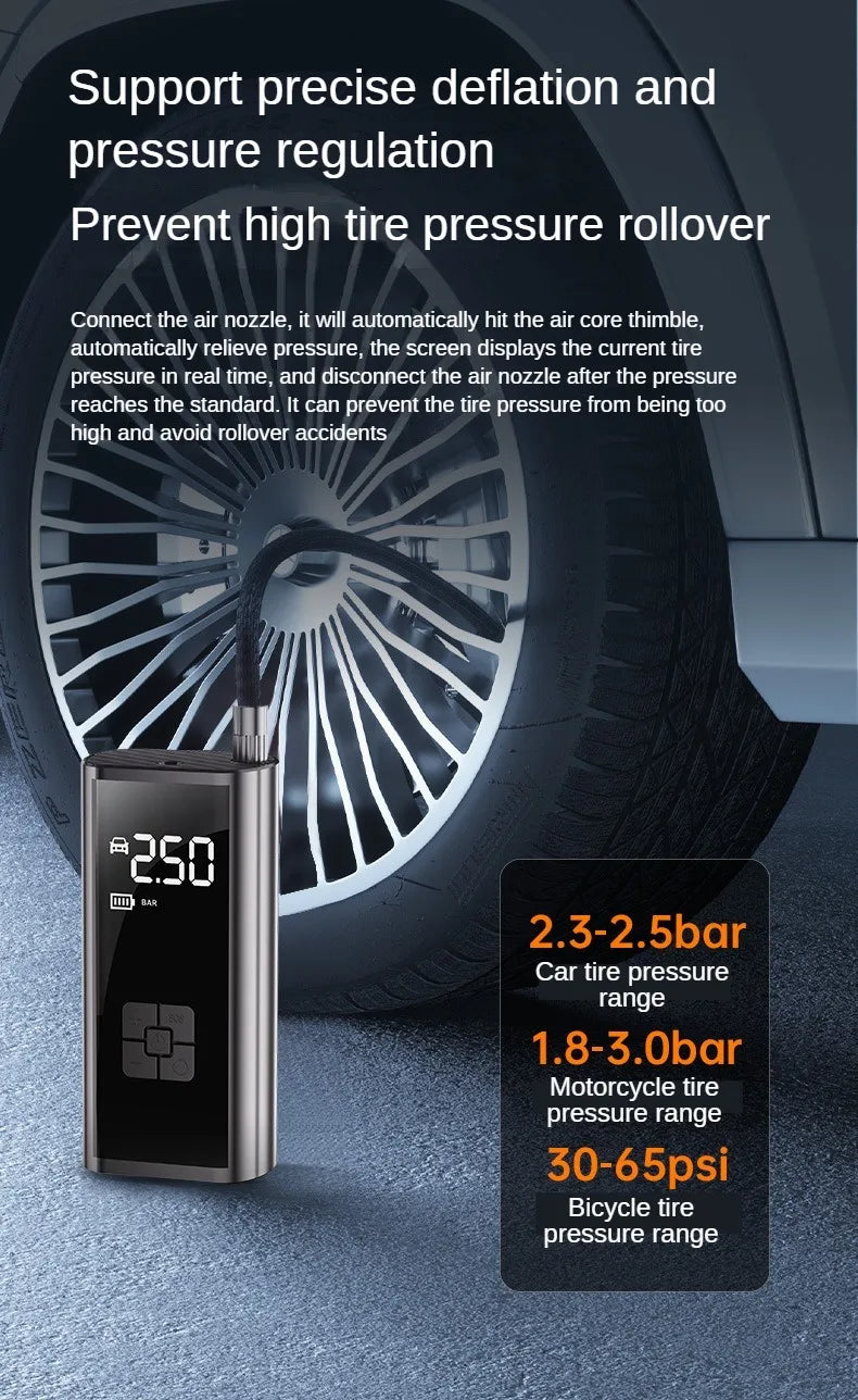 Bomba de aire para coche con cable/inalámbrica, compresor de aire portátil para automóvil, bomba de inflado de neumáticos 150PSI para motocicleta, bicicleta, neumático de coche y balón