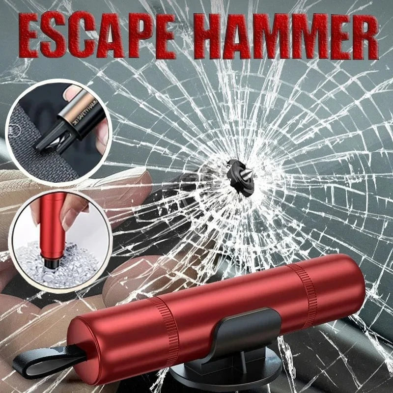 Martillo de seguridad para coche 2 en 1, rompeventanas de emergencia, cortador de cinturón de seguridad, herramienta de escape y rescate, dispositivo compacto para romper vidrio, accesorio para coche