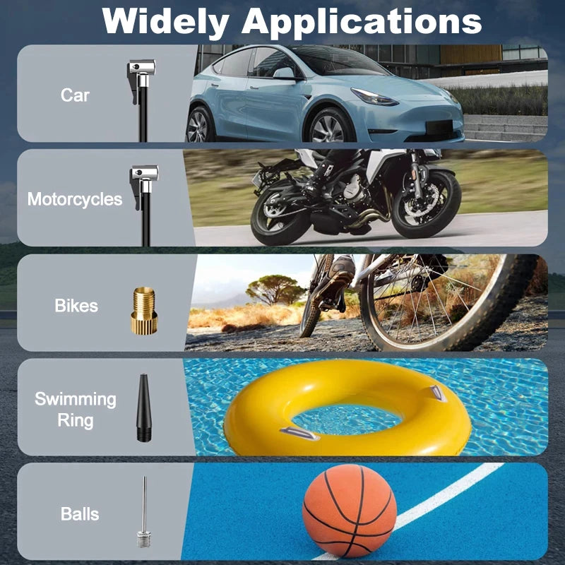 Bomba de aire para coche con cable/inalámbrica, compresor de aire portátil para automóvil, bomba de inflado de neumáticos 150PSI para motocicleta, bicicleta, neumático de coche y balón