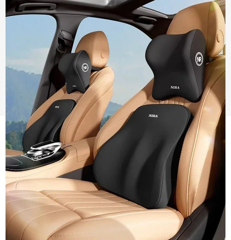 Cojín lumbar para automóvil universal de espuma viscoelástica, cojín para respaldo, almohada lumbar, almohada de cuello para automóvil, accesorios generales para automóvil
