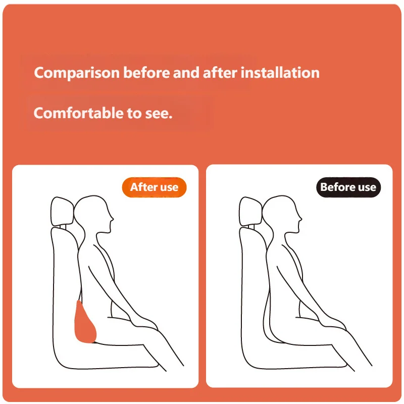 Cojín de soporte lumbar de espuma viscoelástica para coche Almohada para la cintura Respaldo Asiento Soporte para la espalda del conductor Accesorios de interior de auto Comodidad