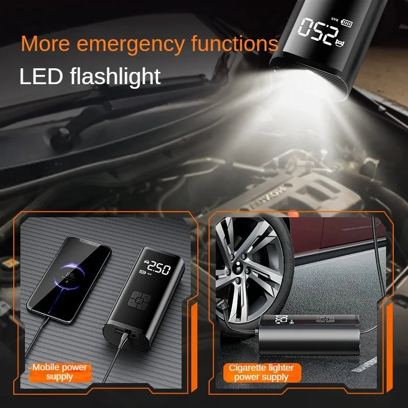 Bomba de aire para coche con cable/inalámbrica, compresor de aire portátil para automóvil, bomba de inflado de neumáticos 150PSI para motocicleta, bicicleta, neumático de coche y balón