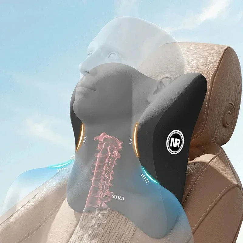 Cojín lumbar para automóvil universal de espuma viscoelástica, cojín para respaldo, almohada lumbar, almohada de cuello para automóvil, accesorios generales para automóvil