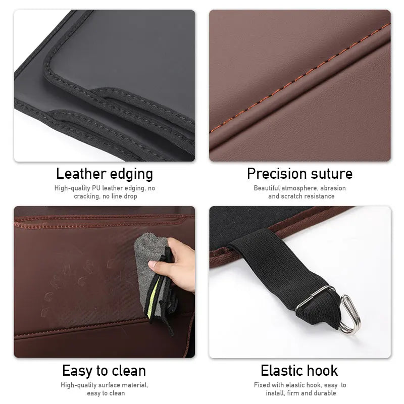 Almohadilla Antipatadas para Niños de Cuero, Protección para el Asiento Trasero del Coche, Universal, Antimugre y Suciedad, con Bolsa de Almacenamiento y Funda Protectora