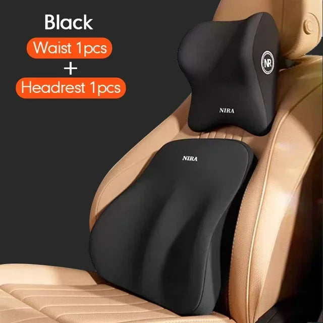 Cojín lumbar para automóvil universal de espuma viscoelástica, cojín para respaldo, almohada lumbar, almohada de cuello para automóvil, accesorios generales para automóvil