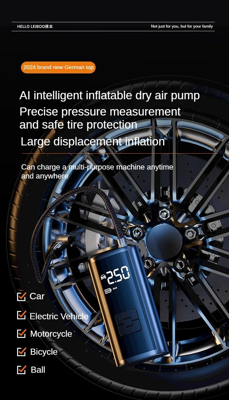 Bomba de aire para coche con cable/inalámbrica, compresor de aire portátil para automóvil, bomba de inflado de neumáticos 150PSI para motocicleta, bicicleta, neumático de coche y balón