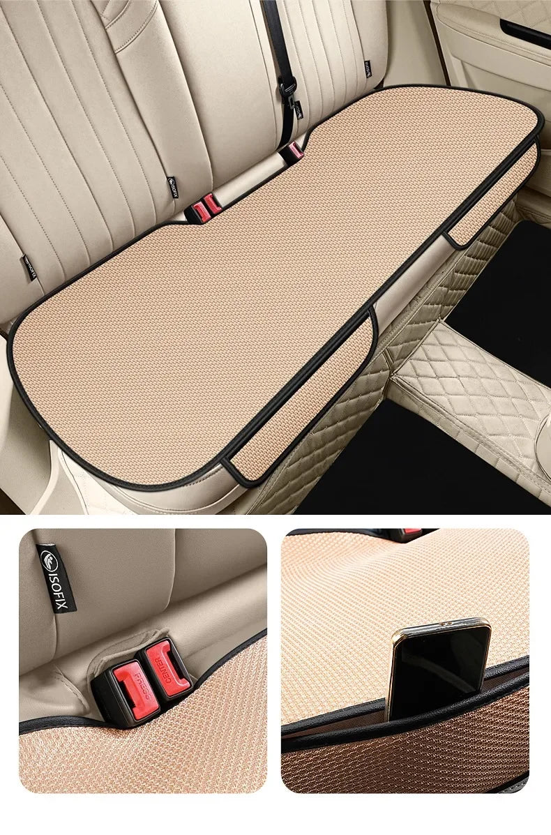 Forro de Asiento de auto de Seda de Hielo Transpirable, Antideslizante y Resistente al Desgaste, Funda de Asiento de Coche de Seda de Hielo de Color Sólido, Ajuste Universal para la Mayoría de los Coches