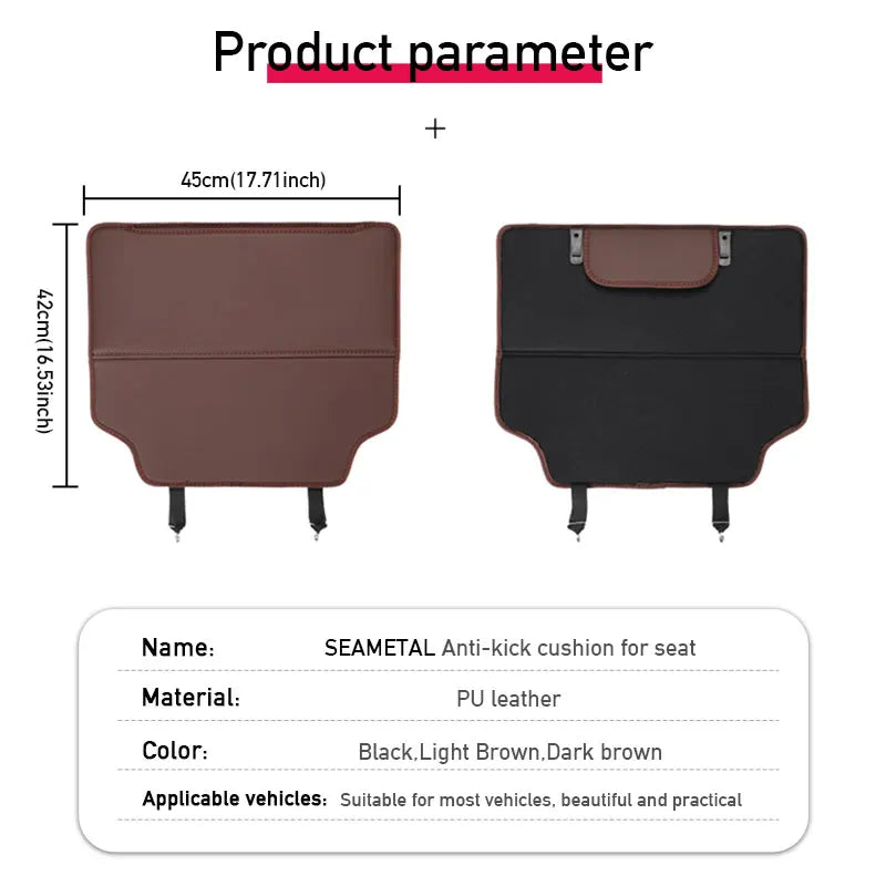 Almohadilla Antipatadas para Niños de Cuero, Protección para el Asiento Trasero del Coche, Universal, Antimugre y Suciedad, con Bolsa de Almacenamiento y Funda Protectora