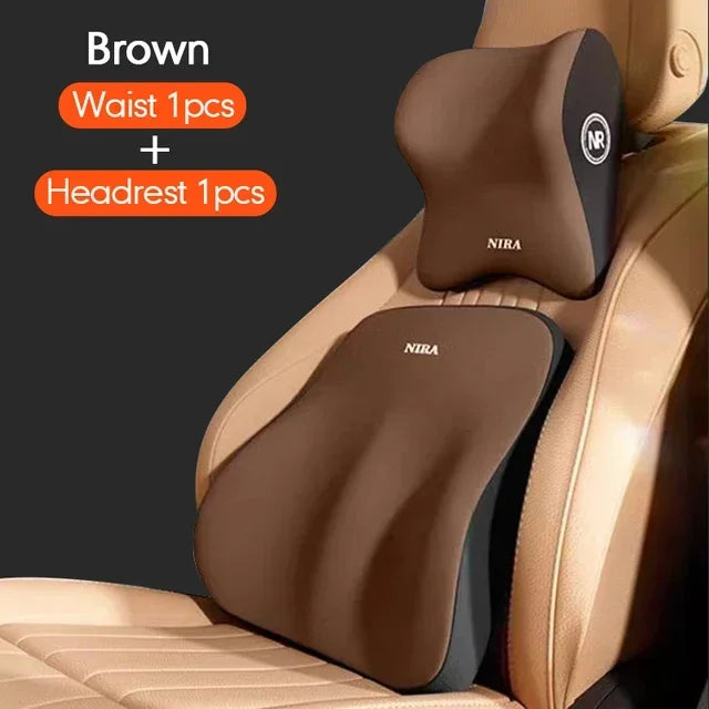 Cojín lumbar para automóvil universal de espuma viscoelástica, cojín para respaldo, almohada lumbar, almohada de cuello para automóvil, accesorios generales para automóvil