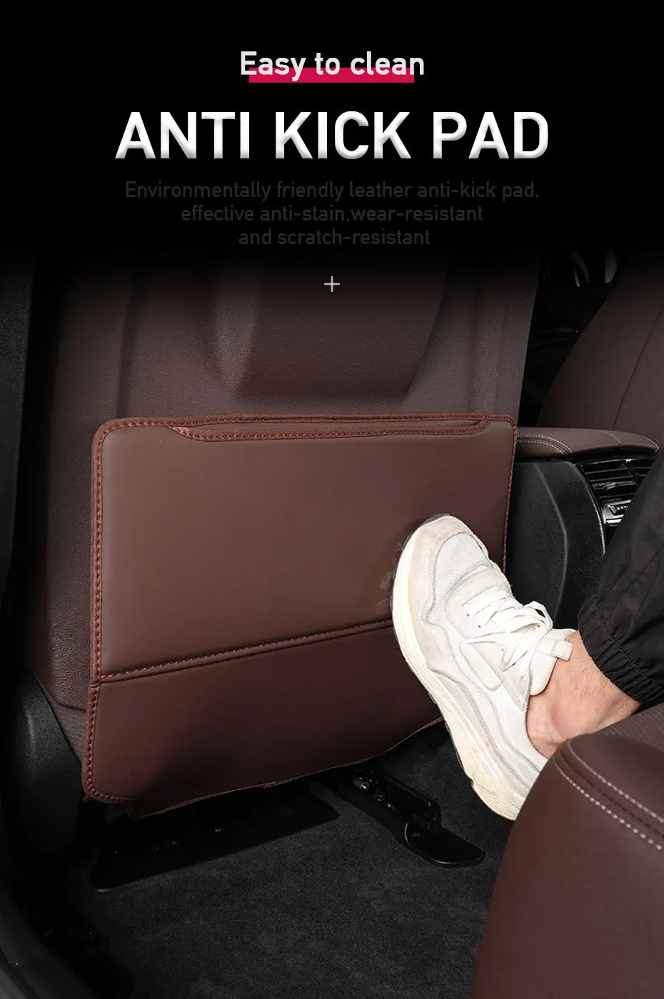 Almohadilla Antipatadas para Niños de Cuero, Protección para el Asiento Trasero del Coche, Universal, Antimugre y Suciedad, con Bolsa de Almacenamiento y Funda Protectora