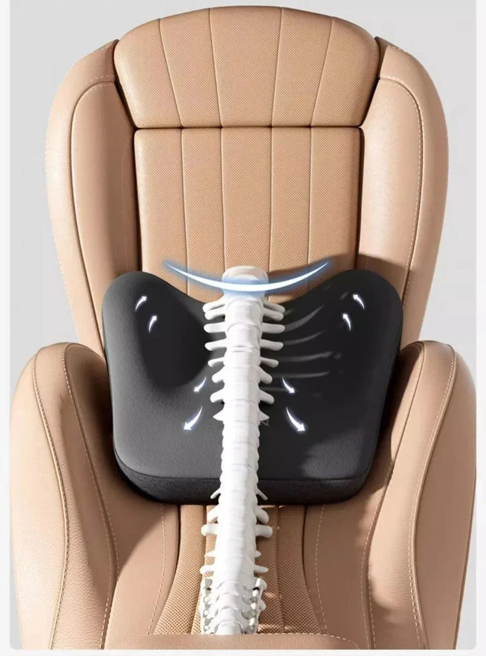 Cojín lumbar para automóvil universal de espuma viscoelástica, cojín para respaldo, almohada lumbar, almohada de cuello para automóvil, accesorios generales para automóvil