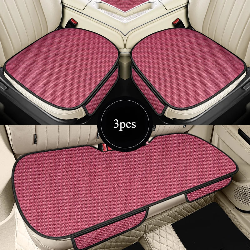 Forro de Asiento de auto de Seda de Hielo Transpirable, Antideslizante y Resistente al Desgaste, Funda de Asiento de Coche de Seda de Hielo de Color Sólido, Ajuste Universal para la Mayoría de los Coches