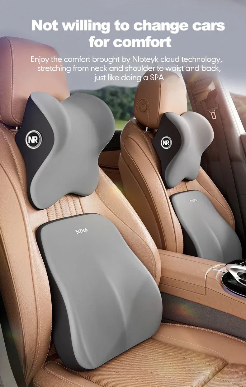 Cojín lumbar para automóvil universal de espuma viscoelástica, cojín para respaldo, almohada lumbar, almohada de cuello para automóvil, accesorios generales para automóvil