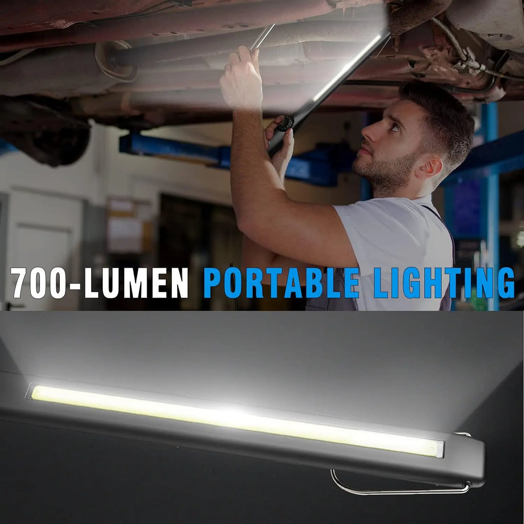 Luz de Trabajo LED, 700 Lúmenes Recargable, Luz de Inspección LED COB Portátil con Imán para Reparación de Autos, Hogar, Garaje, Emergencias