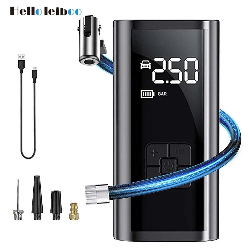 Bomba de aire para coche con cable/inalámbrica, compresor de aire portátil para automóvil, bomba de inflado de neumáticos 150PSI para motocicleta, bicicleta, neumático de coche y balón