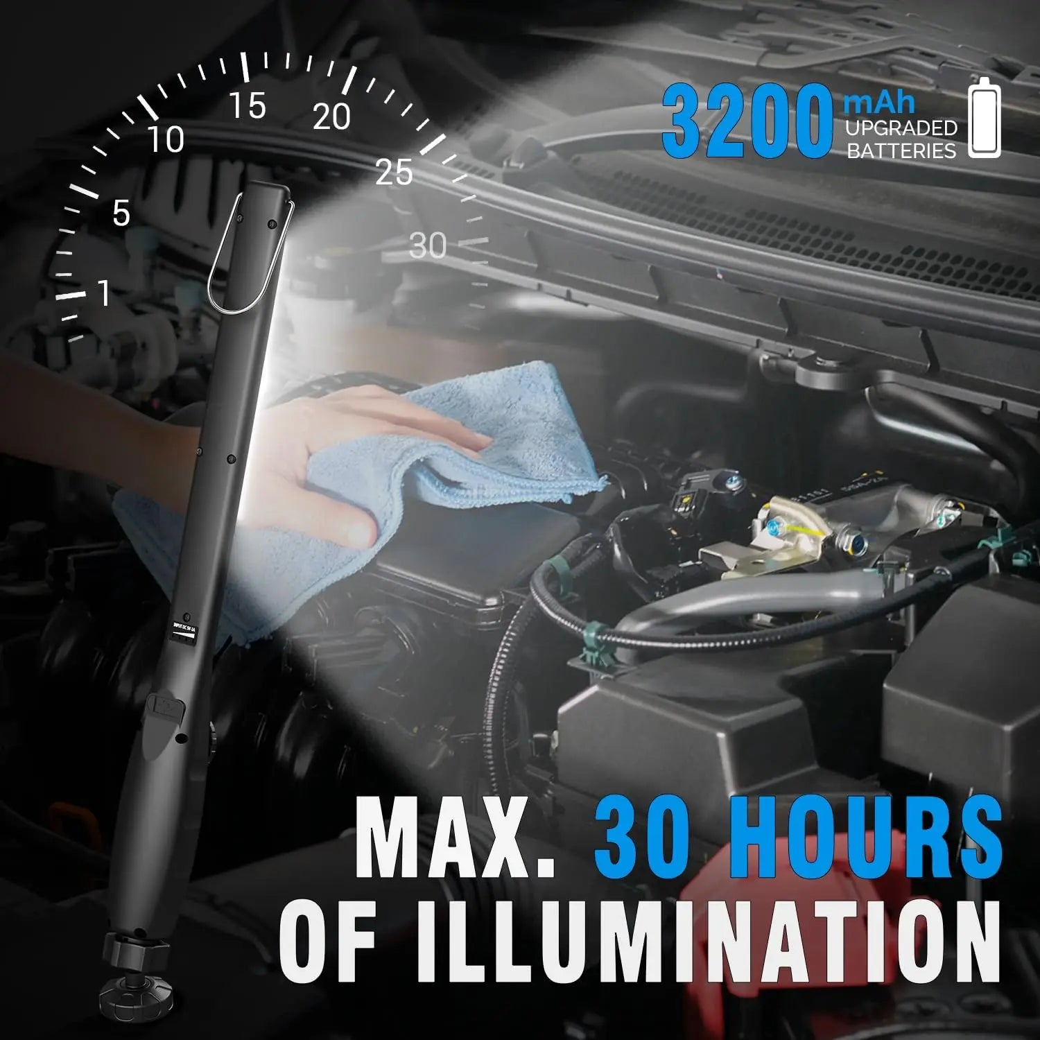 Luz de Trabajo LED, 700 Lúmenes Recargable, Luz de Inspección LED COB Portátil con Imán para Reparación de Autos, Hogar, Garaje, Emergencias