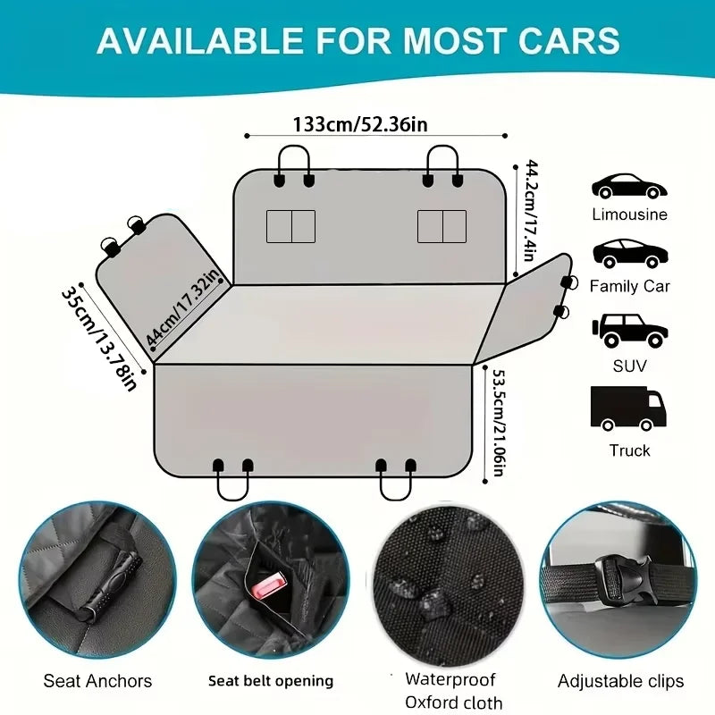 Funda de asiento de coche ideal, ¡Mejora tus asientos de coche con esta funda de hamaca para perros impermeable y resistente a arañazos!