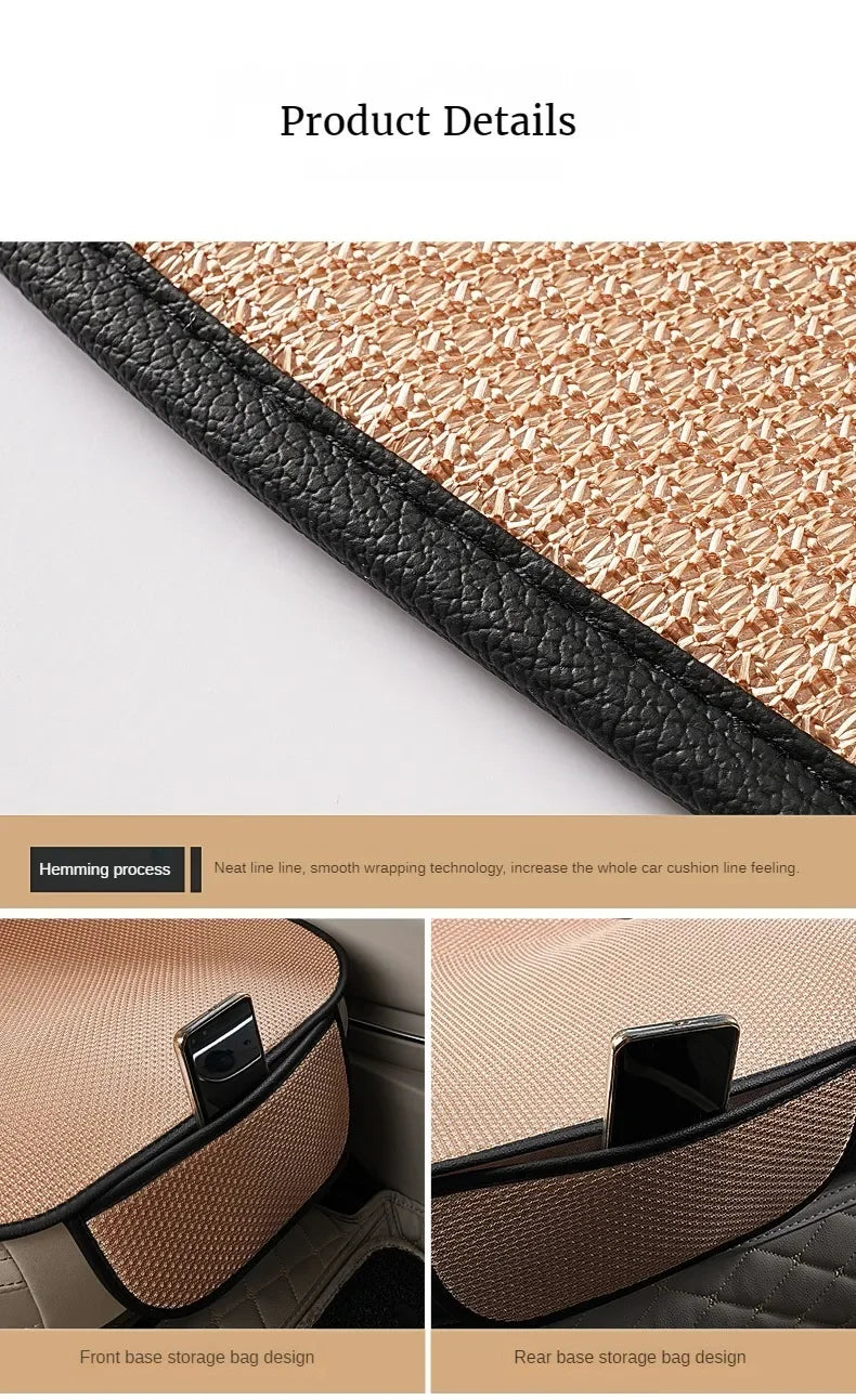 Forro de Asiento de auto de Seda de Hielo Transpirable, Antideslizante y Resistente al Desgaste, Funda de Asiento de Coche de Seda de Hielo de Color Sólido, Ajuste Universal para la Mayoría de los Coches