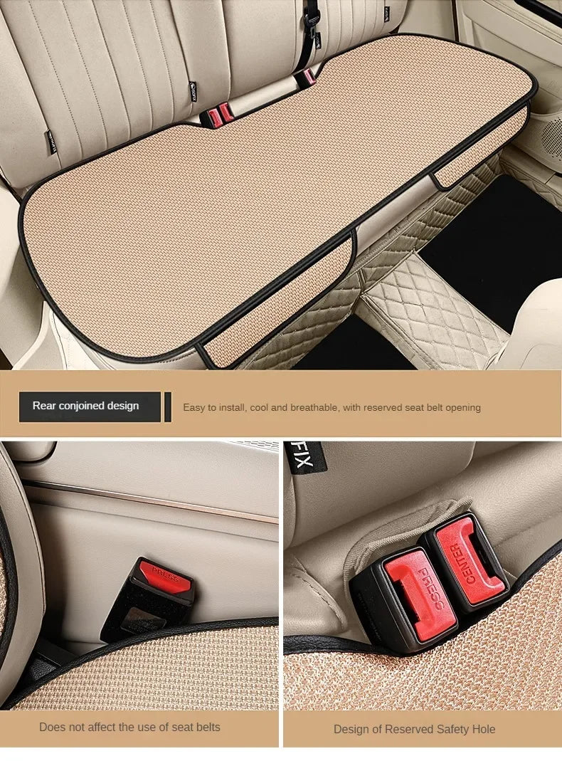 Forro de Asiento de auto de Seda de Hielo Transpirable, Antideslizante y Resistente al Desgaste, Funda de Asiento de Coche de Seda de Hielo de Color Sólido, Ajuste Universal para la Mayoría de los Coches