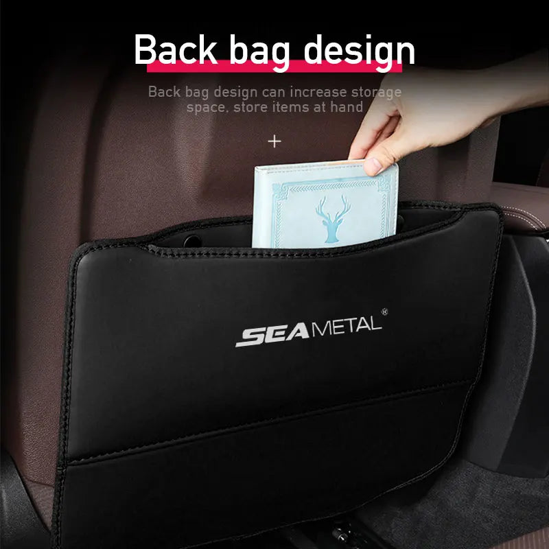 Almohadilla Antipatadas para Niños de Cuero, Protección para el Asiento Trasero del Coche, Universal, Antimugre y Suciedad, con Bolsa de Almacenamiento y Funda Protectora