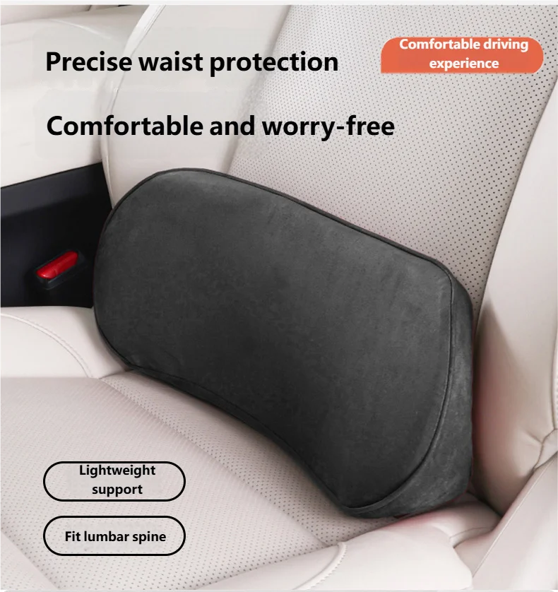 Cojín de soporte lumbar de espuma viscoelástica para coche Almohada para la cintura Respaldo Asiento Soporte para la espalda del conductor Accesorios de interior de auto Comodidad