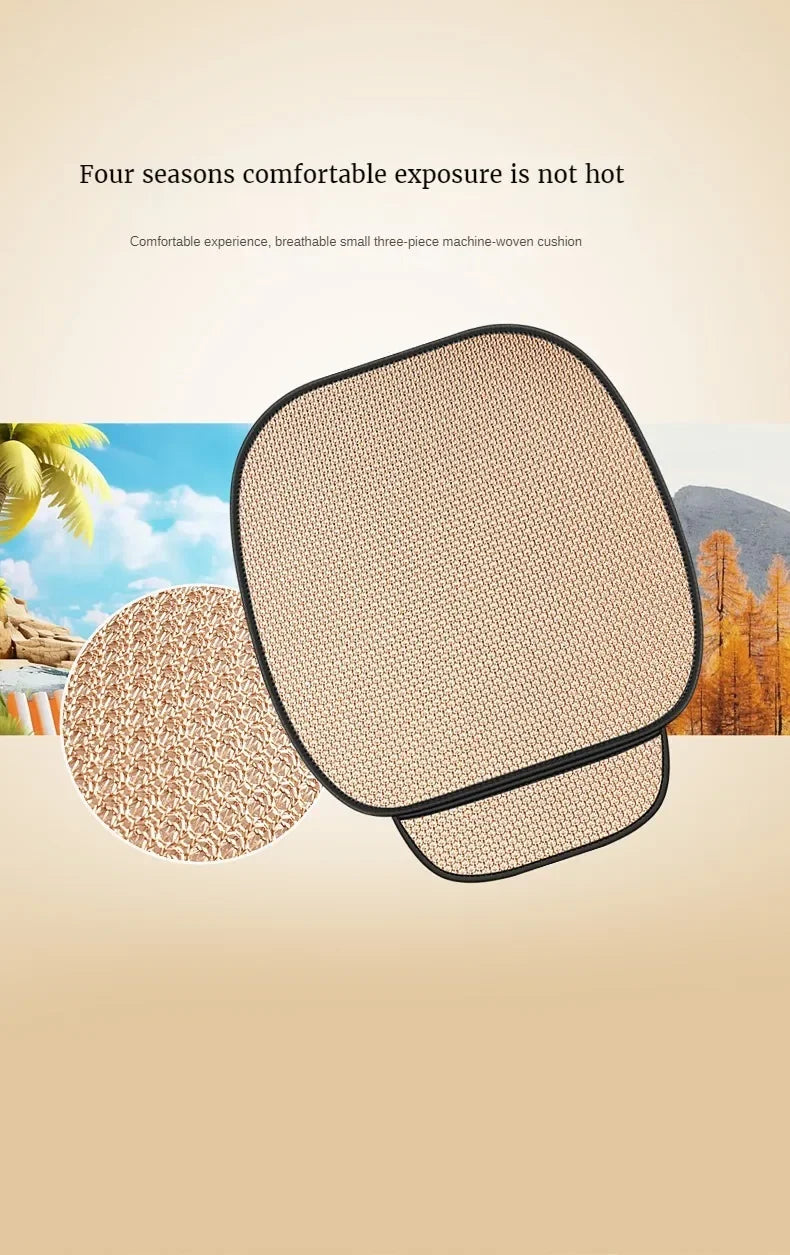 Forro de Asiento de auto de Seda de Hielo Transpirable, Antideslizante y Resistente al Desgaste, Funda de Asiento de Coche de Seda de Hielo de Color Sólido, Ajuste Universal para la Mayoría de los Coches