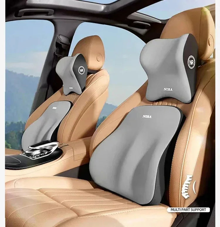 Cojín lumbar para automóvil universal de espuma viscoelástica, cojín para respaldo, almohada lumbar, almohada de cuello para automóvil, accesorios generales para automóvil